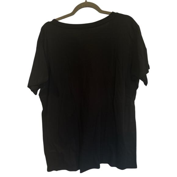 Rhinestone Cute Blue Easter Bunny T-Shirt Short Sleeve Black Tee NEW Sparkly! - Picture 3 of 4